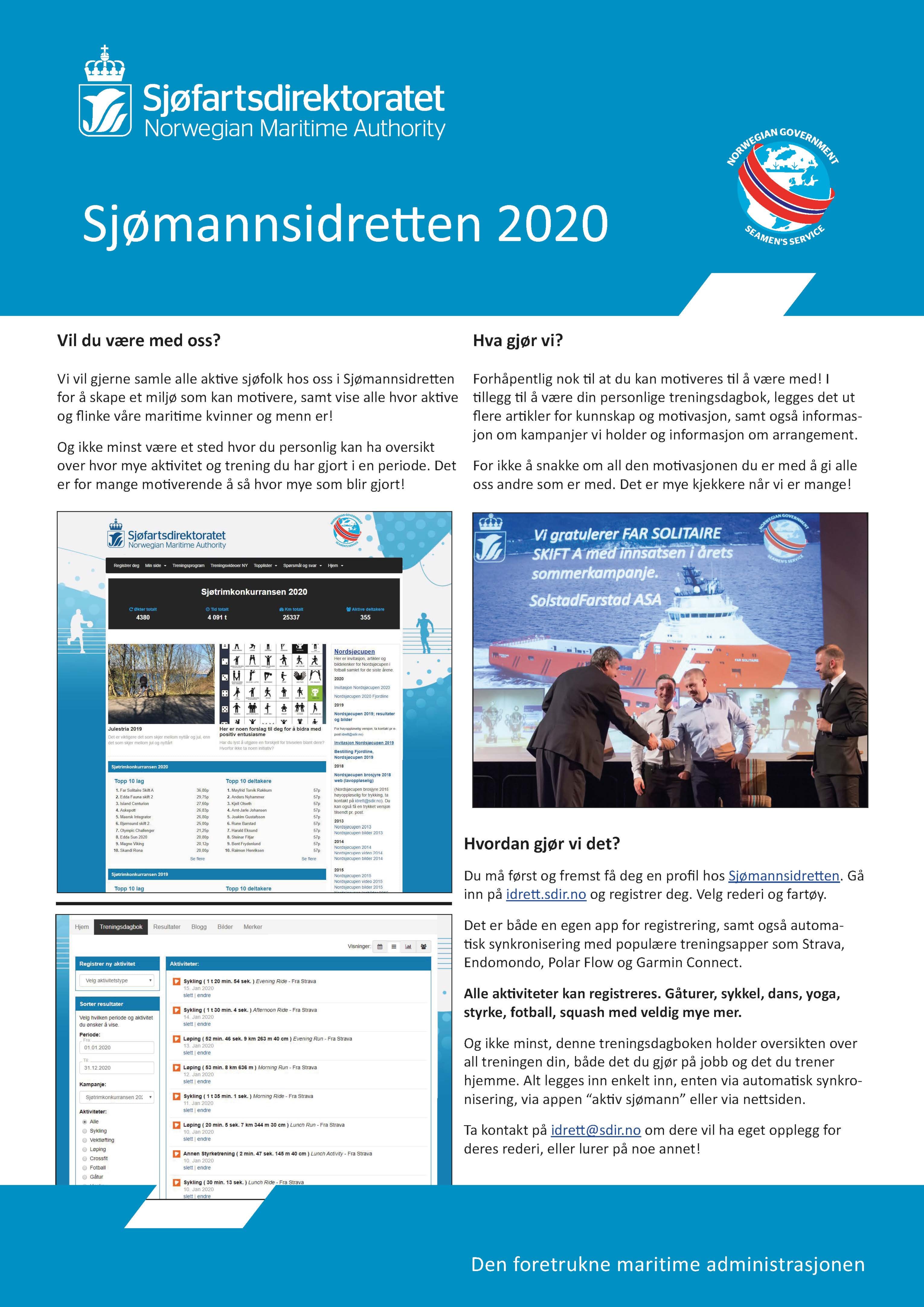 Plakat til å henge opp; bli med Sjømannsidretten